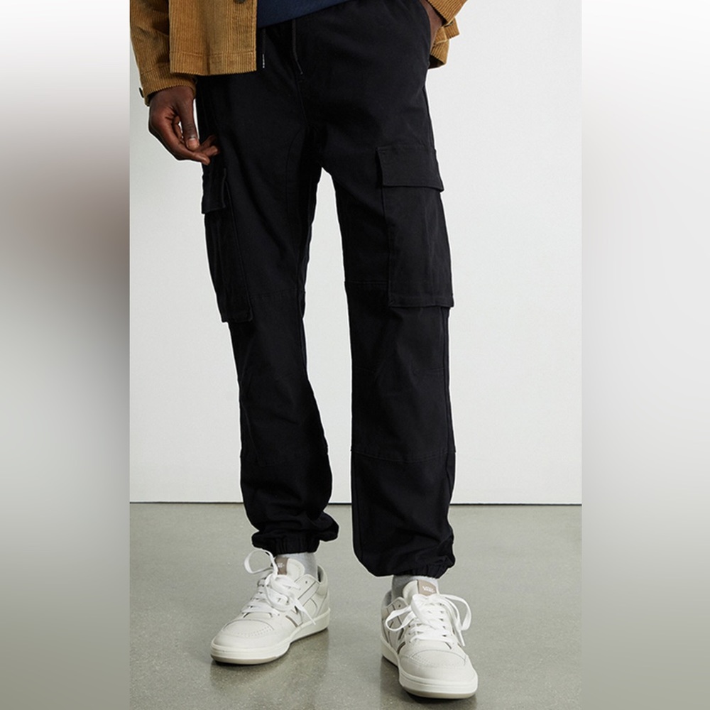 Mens PacSun black slim cargo jogger pants